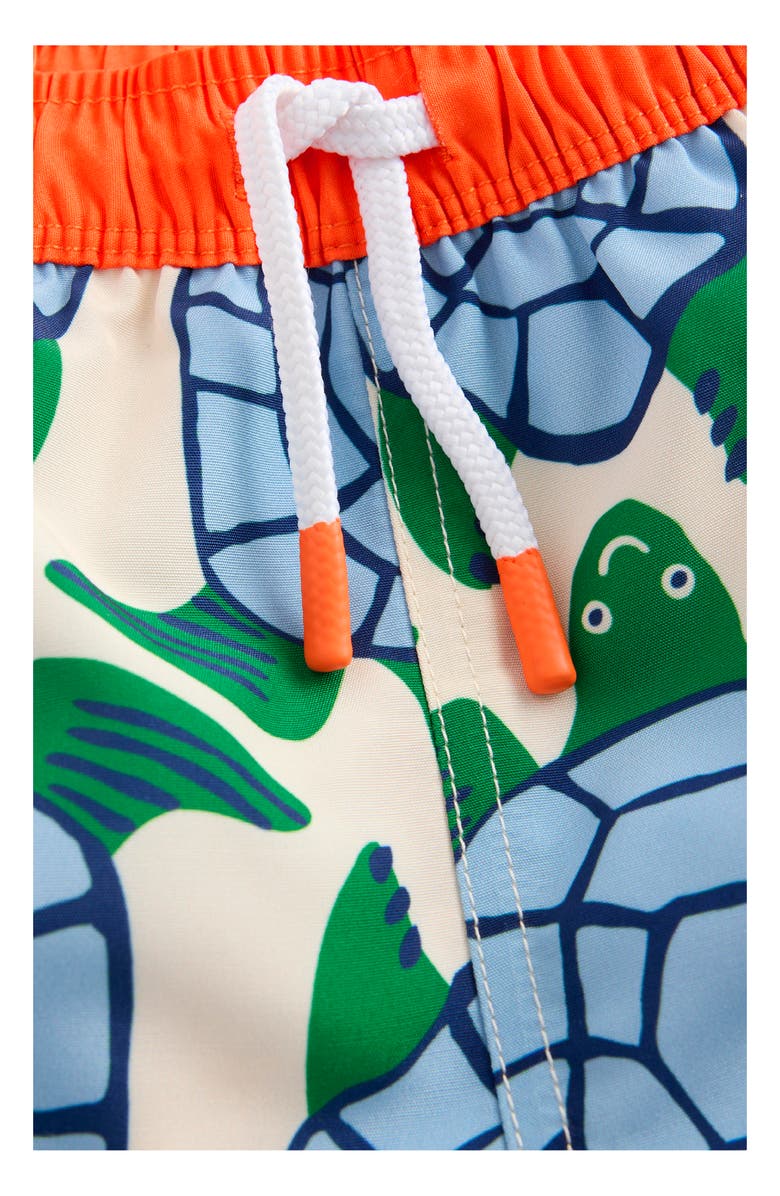 Mini Boden Kids' Print Swim Trunks, Alternate, color, Turtle Print