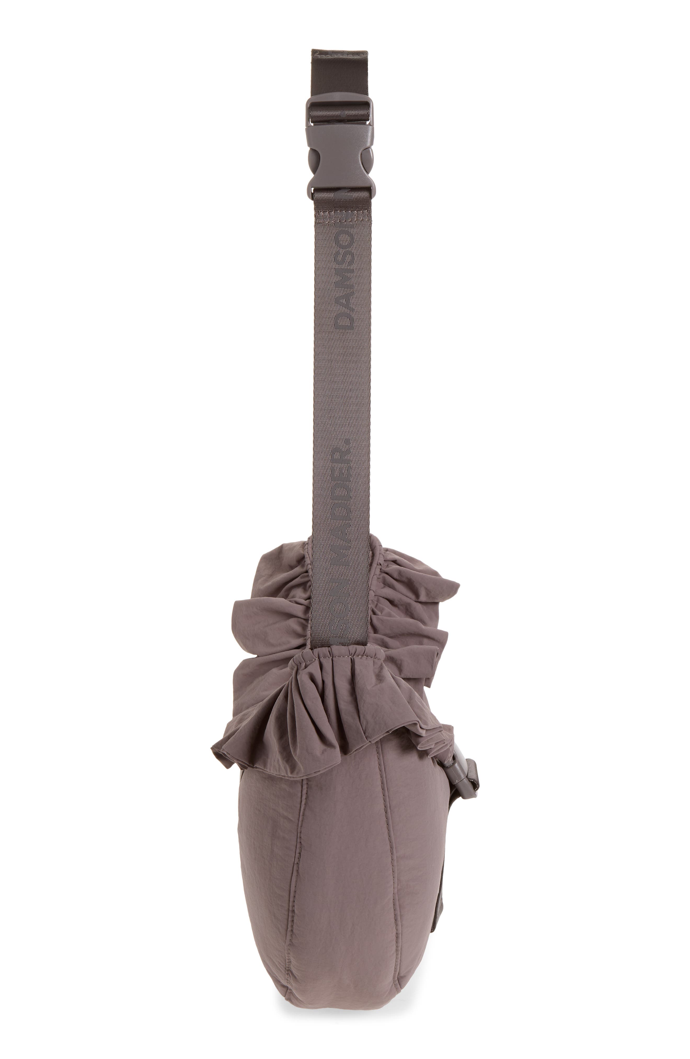 Atticus Buckle Shoulder Bag, Alternate, color, GREY