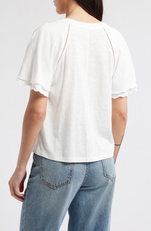 Wit & Wisdom Flutter Sleeve Top In Off White