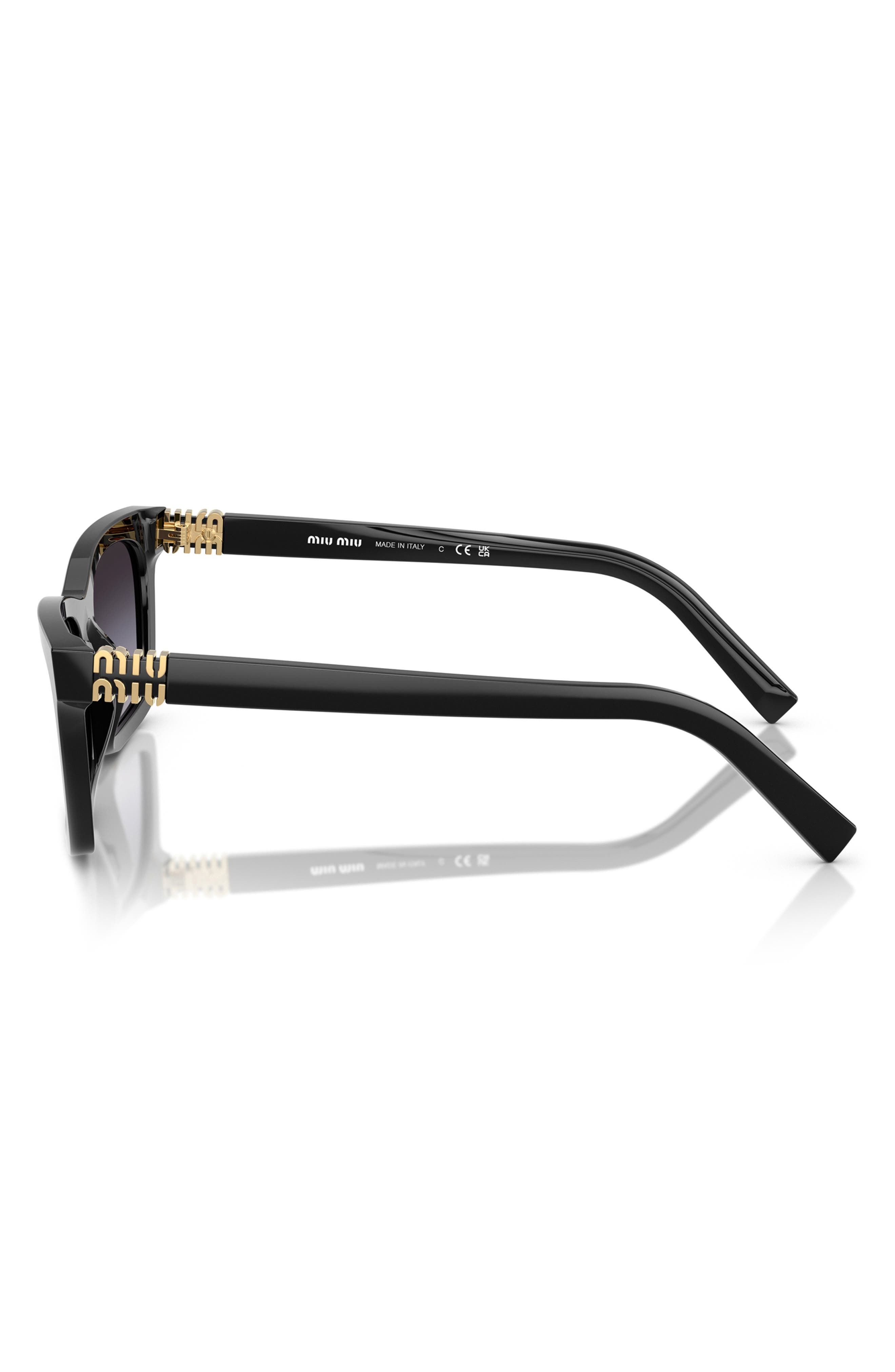 Женские солнцезащитные очки Miu Miu 55mm Gradient Rectangular Sunglasses — фото 5