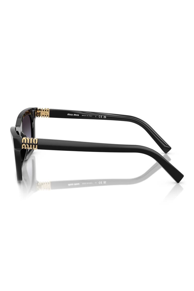 55mm Gradient Rectangular Sunglasses, Alternate, color, BLACK / GREY GRADIENT