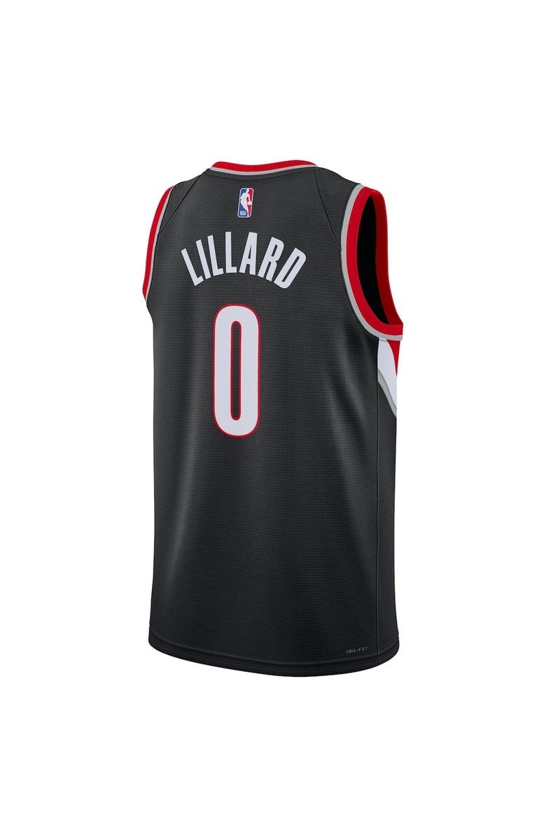 Nike Unisex Nike Damian Lillard Black Portland Trail Blazers Swingman Jersey - Icon Edition, Alternate, color, 