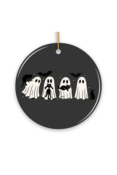 Ghosts And Black Cats Spooky Halloween Ornament