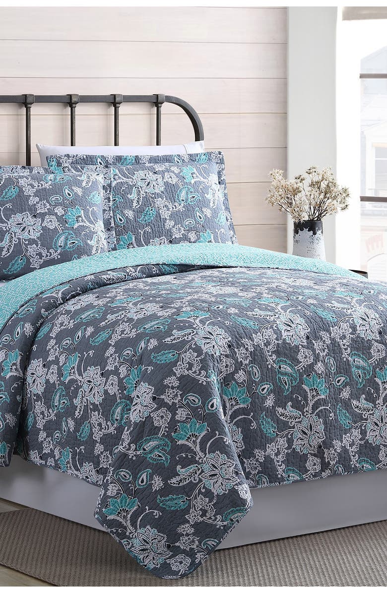 Modern Threads Full/Queen Agnes Reversible Quilt Set - Agnes, Main, color,