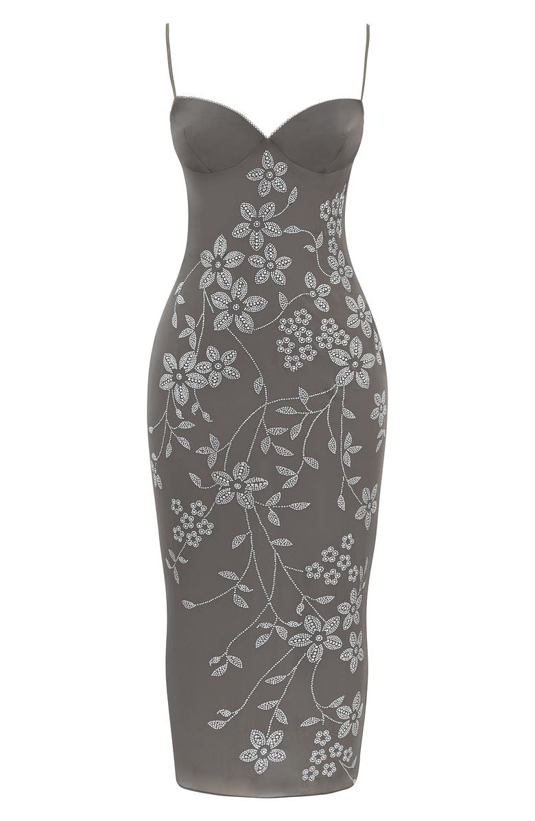 HOUSE OF CB Blanca Rhinestone Cocktail Midi Dress, Alternate, color, 