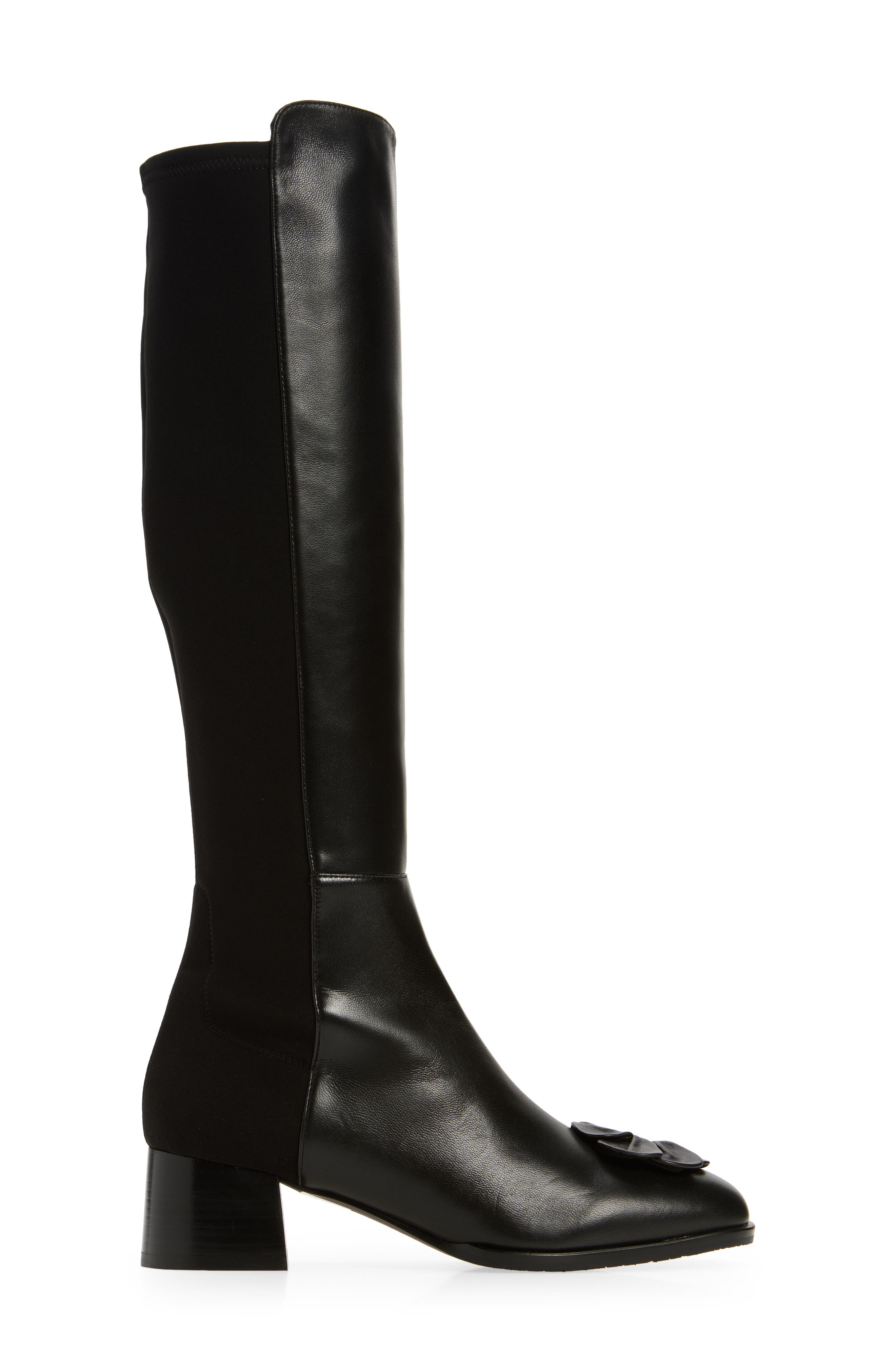 x Sandy Liang Knee High Boot, Alternate, color, BLACK NAPPA