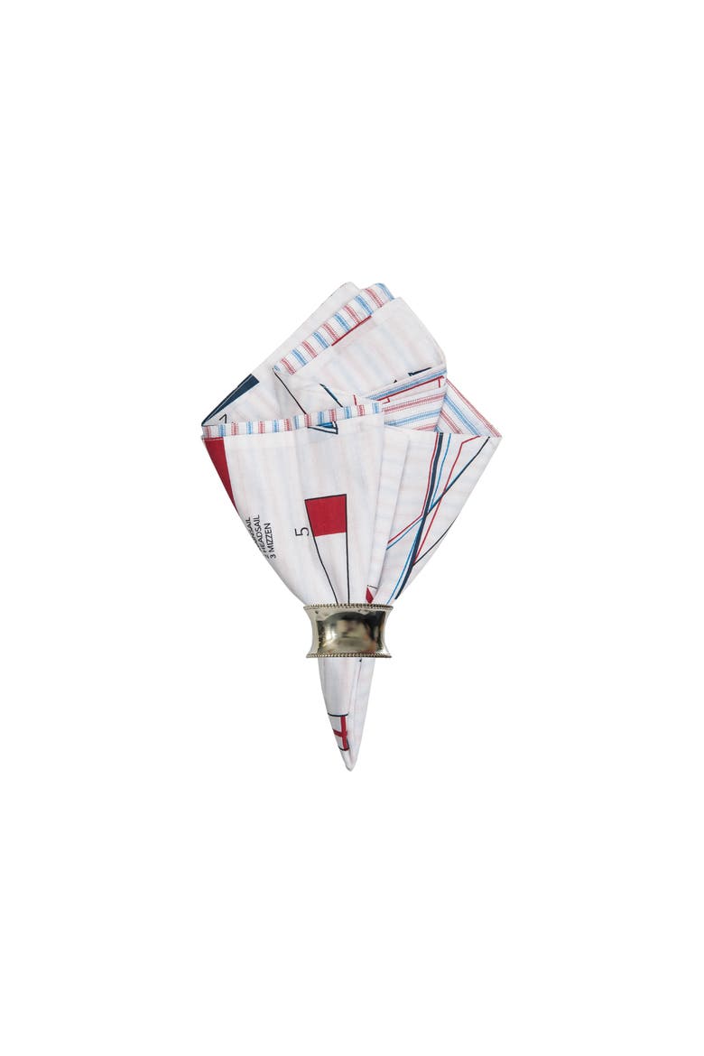 Windward Port Reversible Cotton Napkin, Main, color, Red