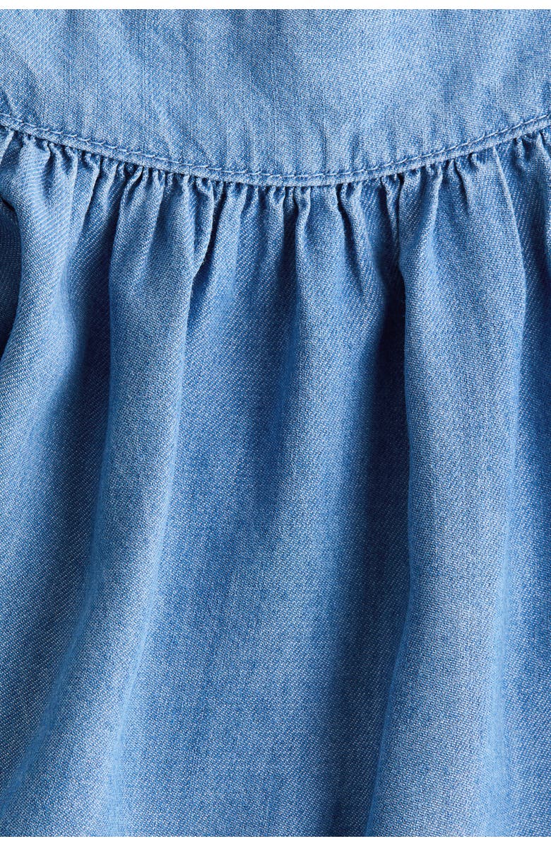 H&M Puff-sleeved Denim Blouse, Alternate, color, Denim Blue