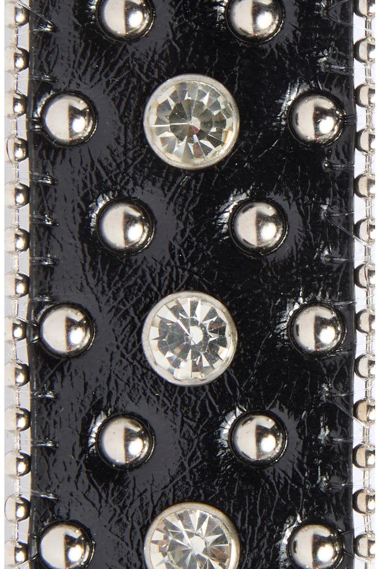 Western Studded Bling Belt, Alternate, color, BLACK SILVER