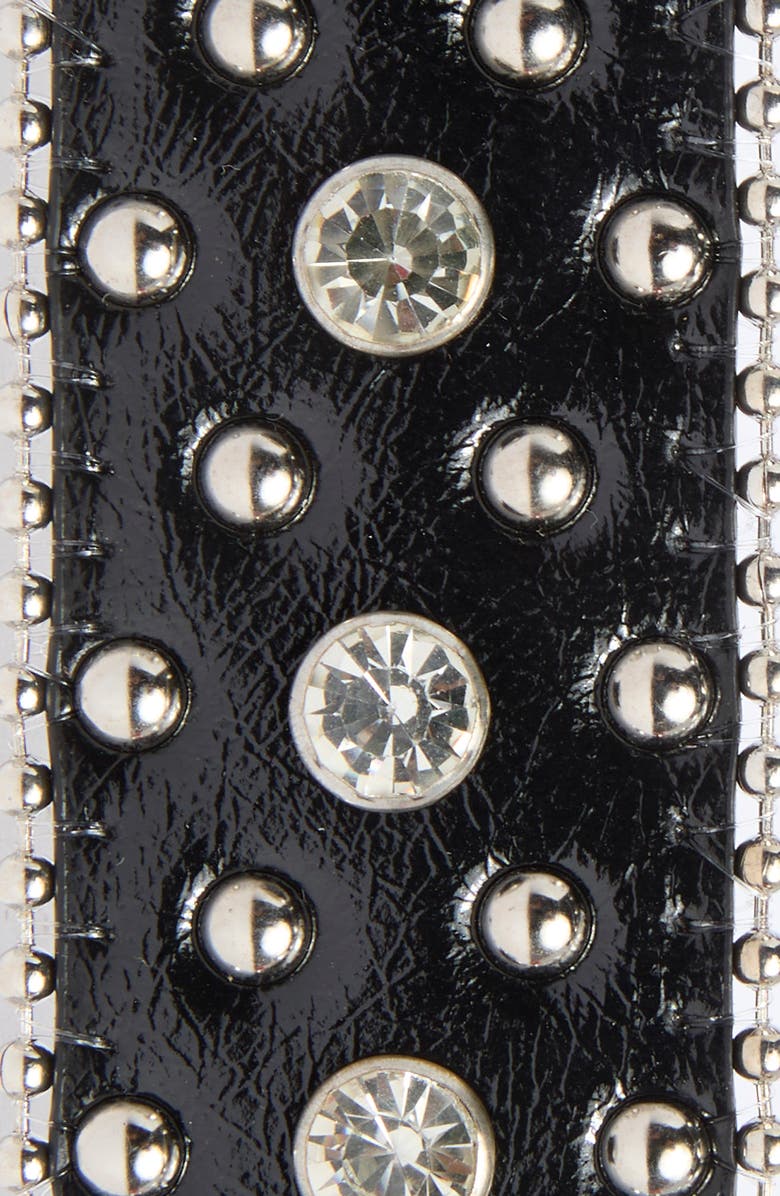 Vince Camuto Western Studded Bling Belt, Alternate, color, Black Silver