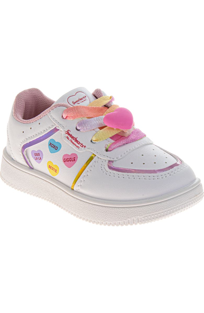 SweetHearts White Sneakers Girls 5-10, Main, color, White Multi