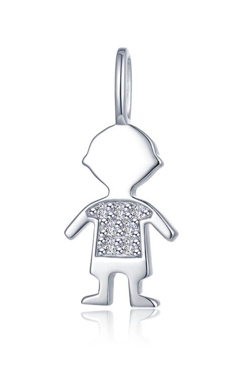 Silhouette Simulated Diamond Charm