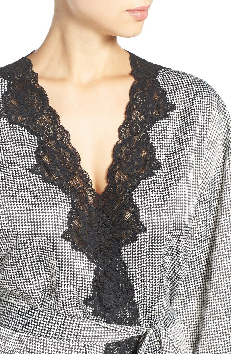 Lauren Ralph Lauren Lace Trim Satin Robe, Alternate, color, 