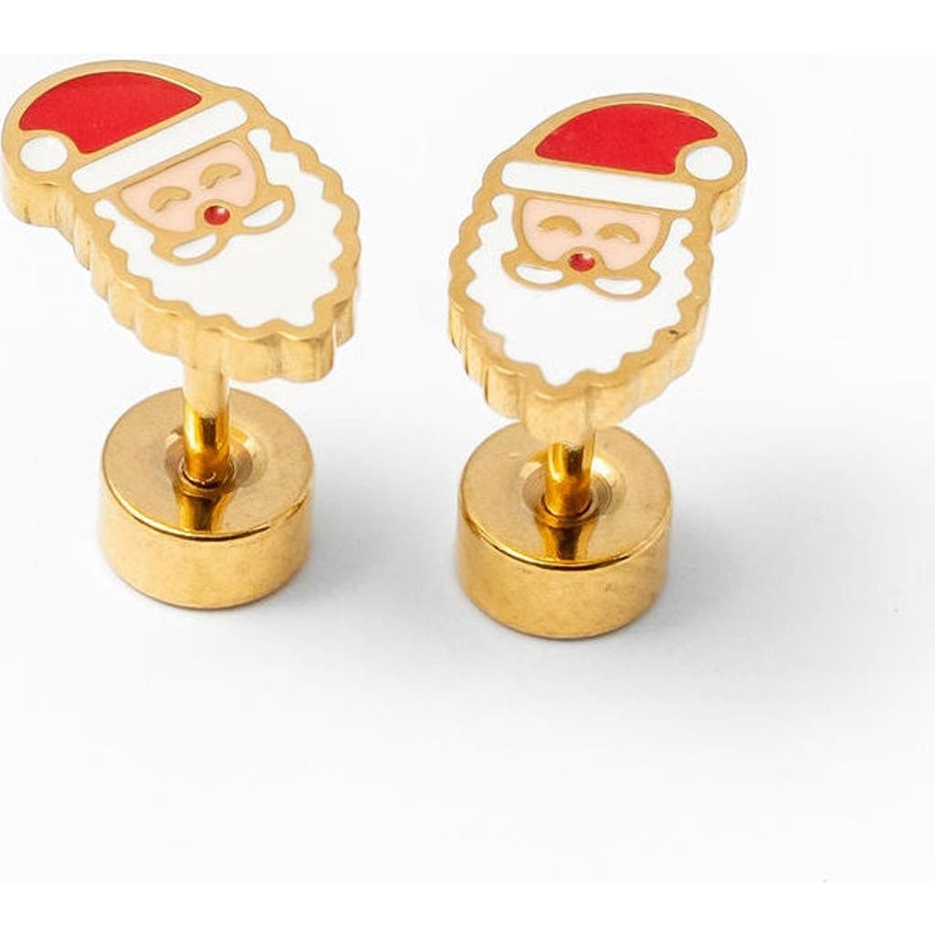 Pip Pop Santa Stud Earrings In Gold