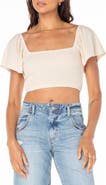 Roxy Sandy Beach Smocked Twist Reversible Crop Top