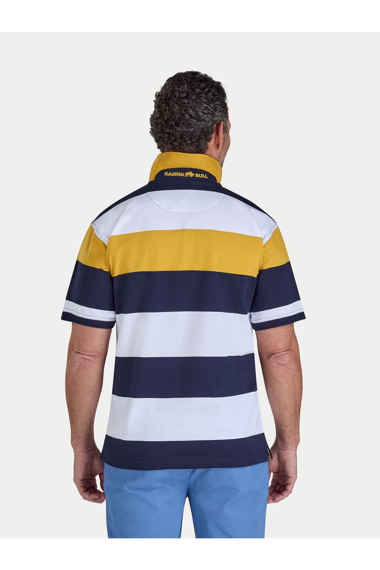 Chestband Stripe Polo Shirt, Alternate, color, Navy