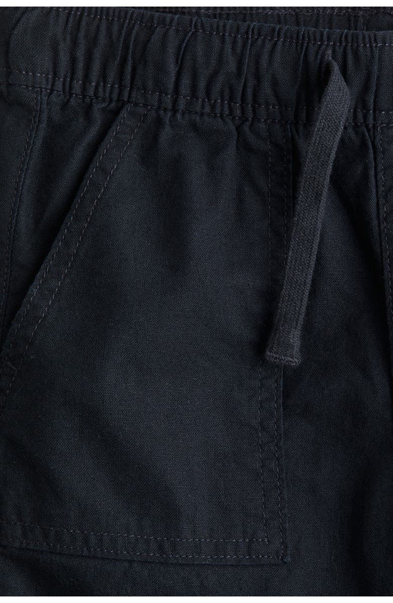 H&M Linen-blend Trousers, Alternate, color, Black
