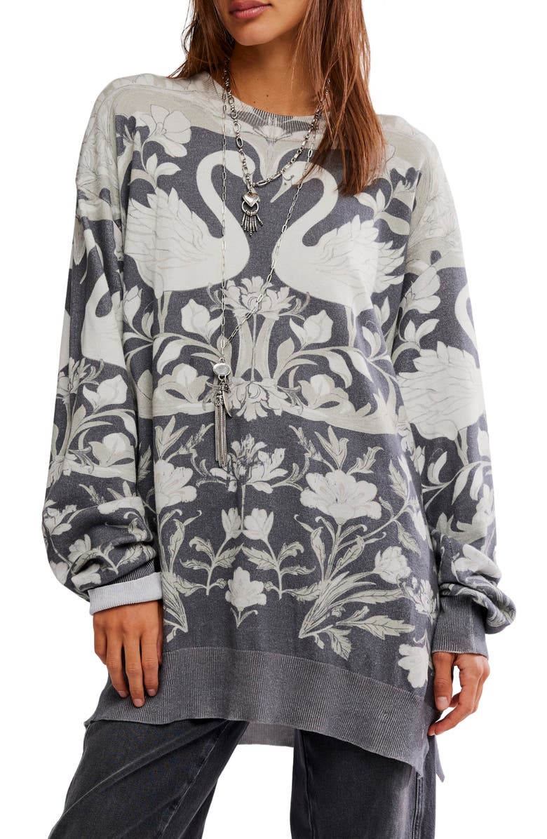 Free People Nouvelle Oversize Sweater, Main, color, Washed Black Combo