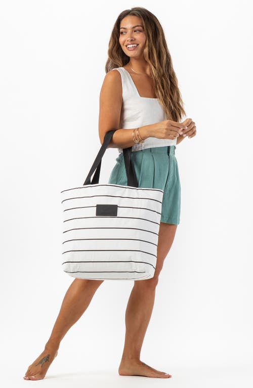Aloha Collection Day Tripper Pinstripe Water Resistant Tyvek® Tote In Neutral