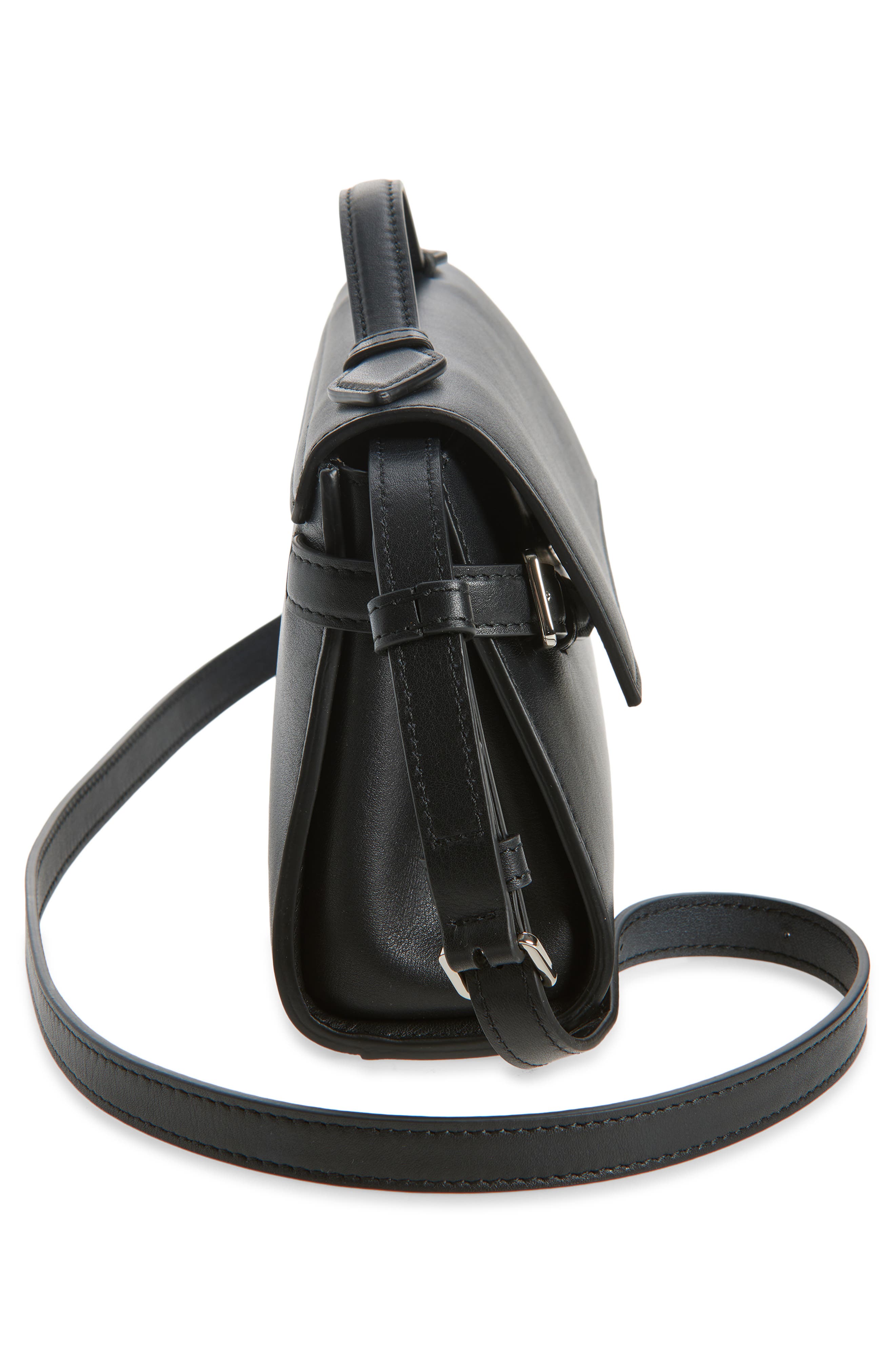 Proenza Schouler Tate Leather Clutch, Alternate, color, Black