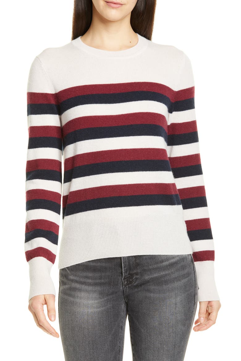 Cielle Stripe Wool & Cashmere Sweater, Main, color, BOUT DE LUNE MULTI