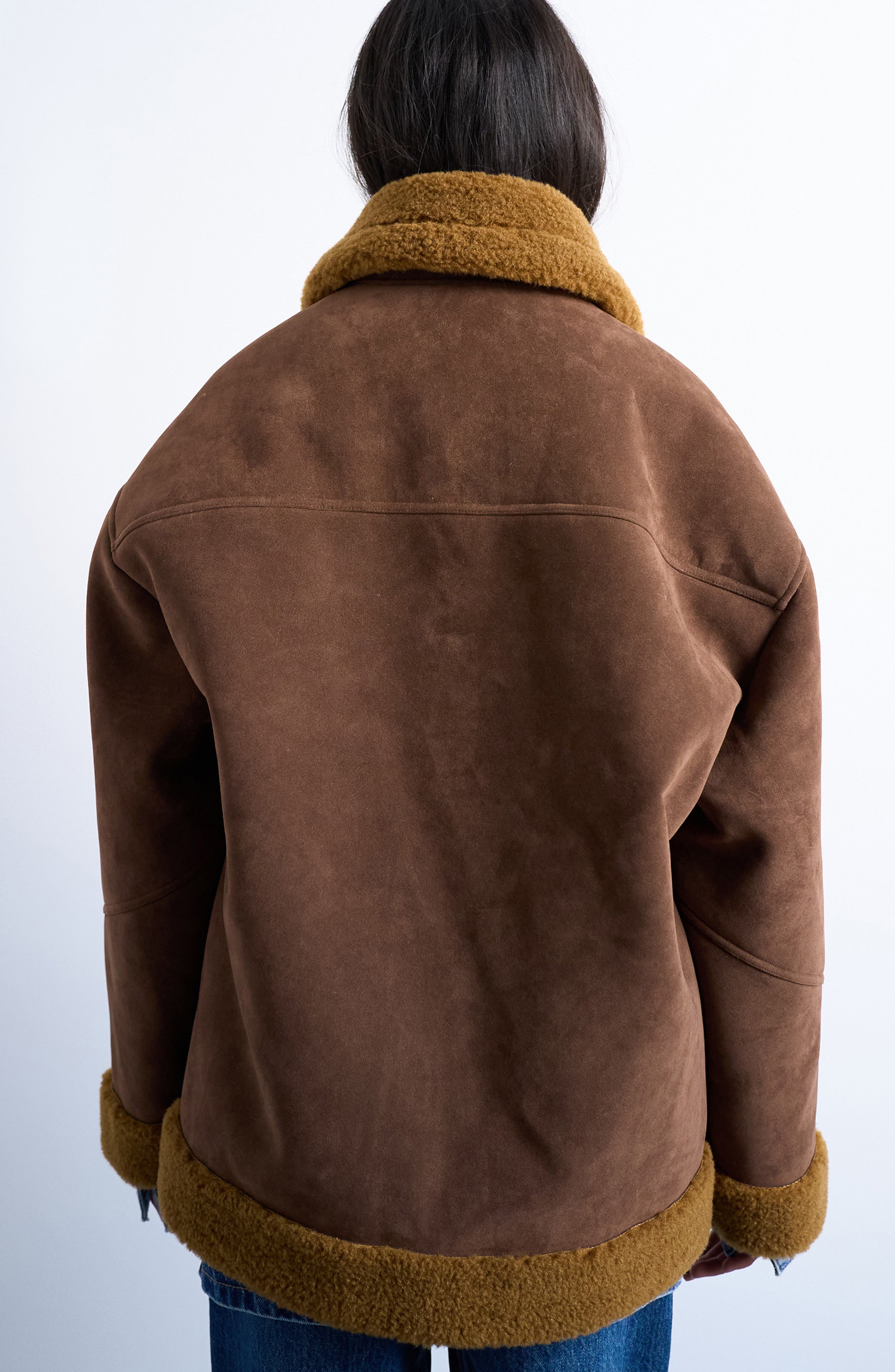 Oversize Faux Shearling Car Coat - image 2