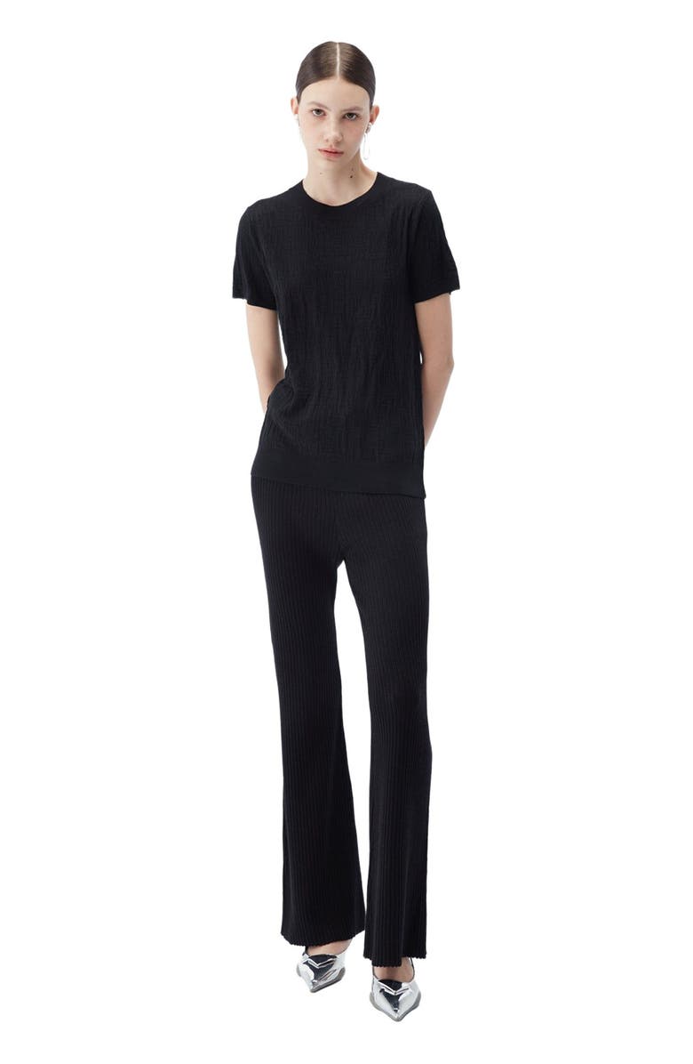 GOBI Mongolian Cashmere Silk Cashmere T-Shirt, Alternate, color, Black