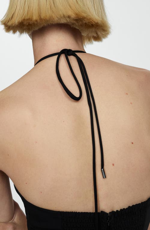 Mango O-ring Halter Straight Leg Jumpsuit In Black