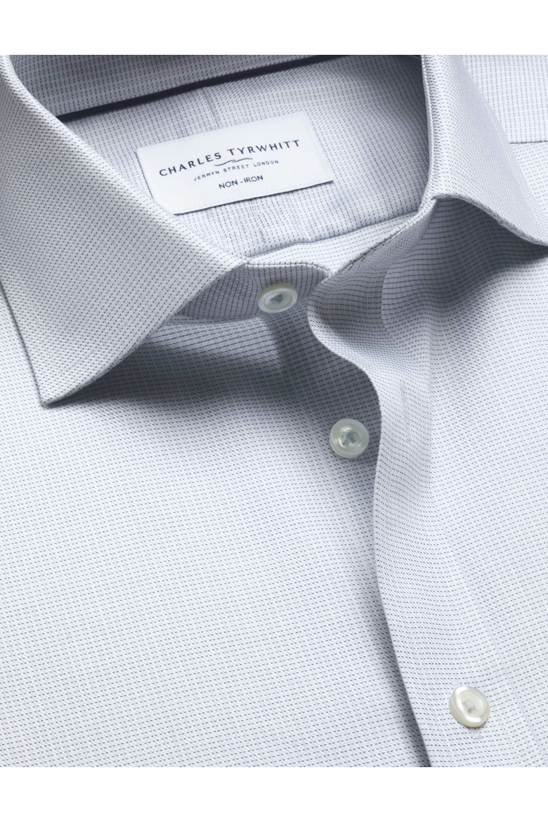 Non-Iron Greenwich Weave Cutaway Shirt, Alternate, color, Silver Grey