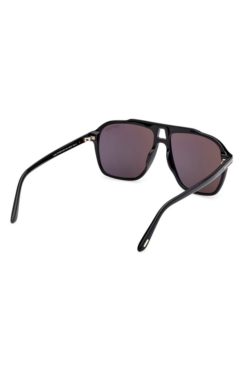 TOM FORD Autari 56mm Navigator Sunglasses, Alternate, color, Black / Eco / Smoke Lenses