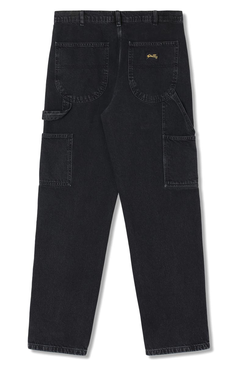 STAN RAY 80s Tapered Leg Cotton Denim Denim Painter Pants, Alternate, color, Stonewashed Black Denim