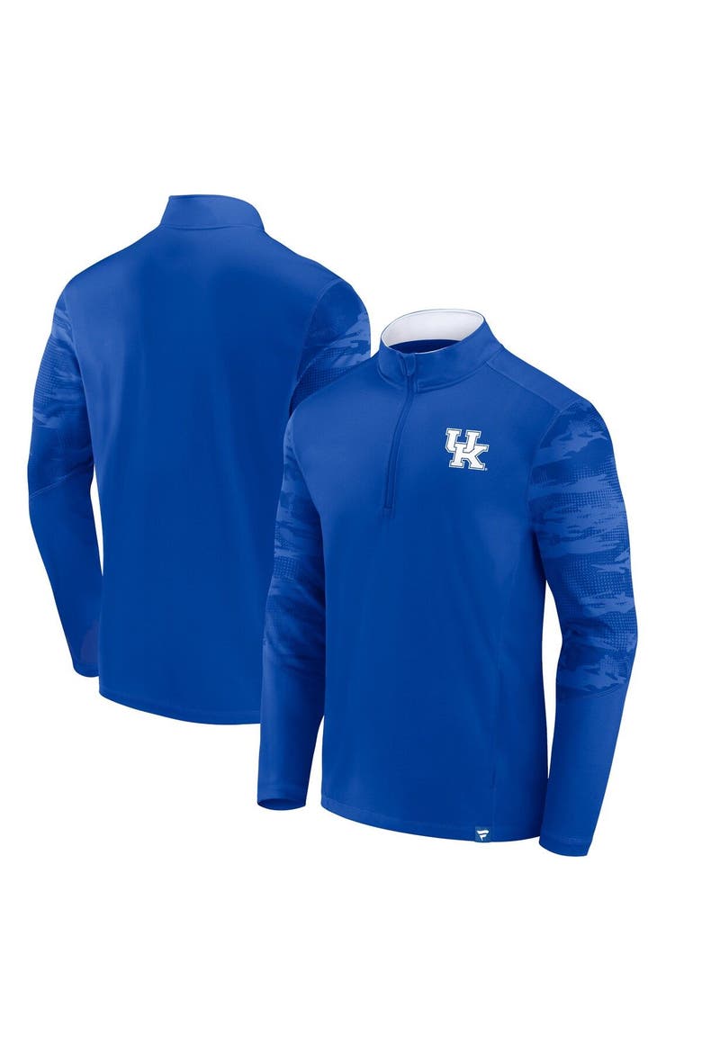 Men's Fanatics Branded Royal Kentucky Wildcats Ringer Quarter-Zip Top, Main, color, Royal