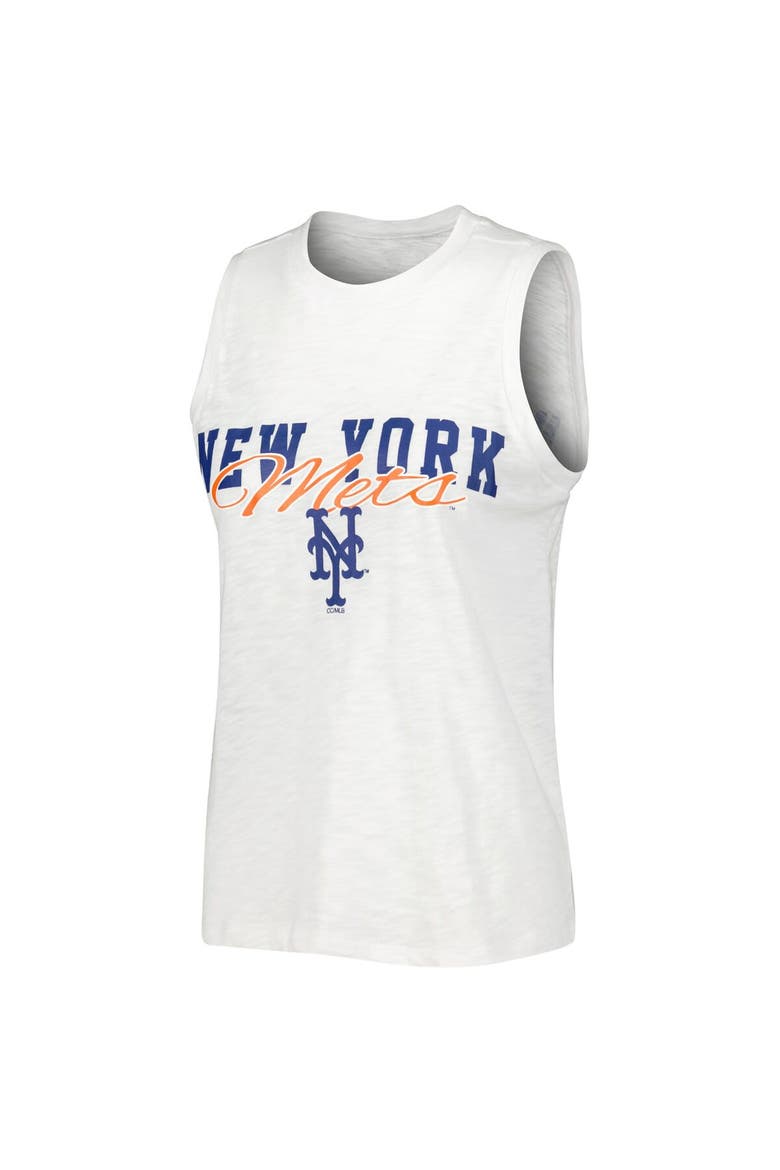 Women's Concepts Sport White New York Mets Reel Pinstripe Tank Top & Shorts Sleep Set, Alternate, color, White