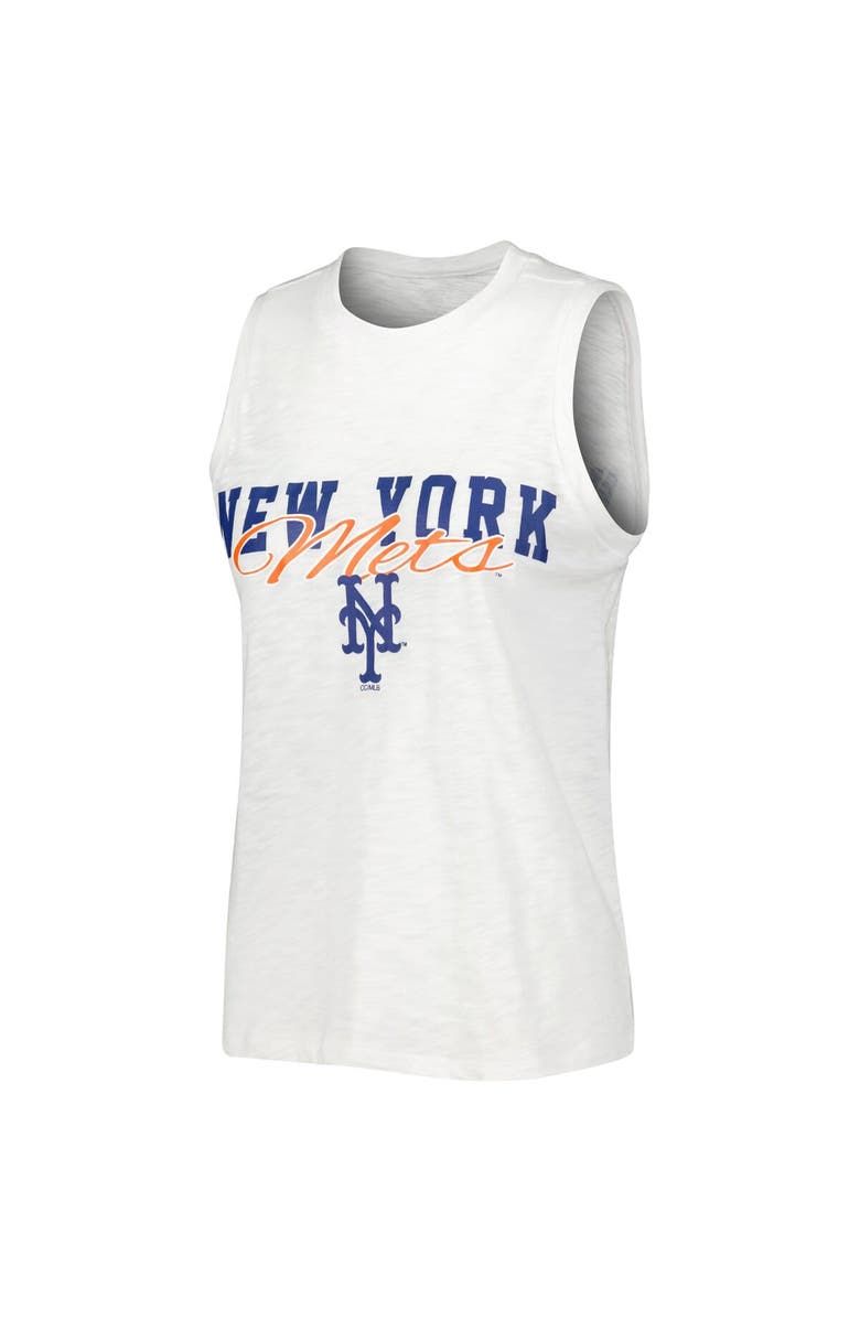 CONCEPTS SPORT Women's Concepts Sport White New York Mets Reel Pinstripe Tank Top & Shorts Sleep Set, Alternate, color, White