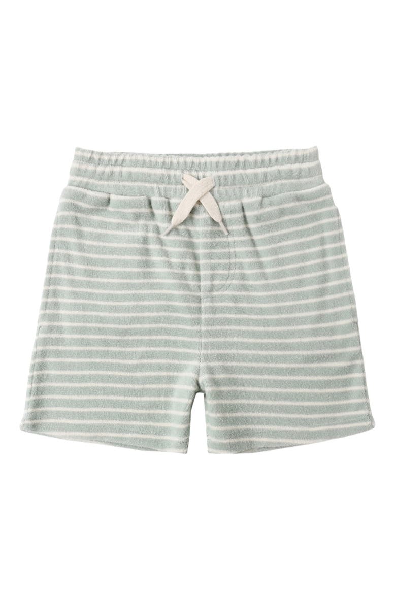Stripe Cotton Blend Terry Shorts, Alternate, color, SEAFOAM