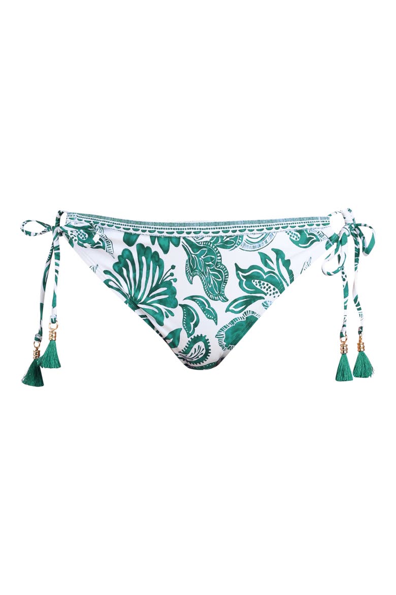 Botanical Brocade Side Tie Bikini Bottoms, Alternate, color, JUNGLE