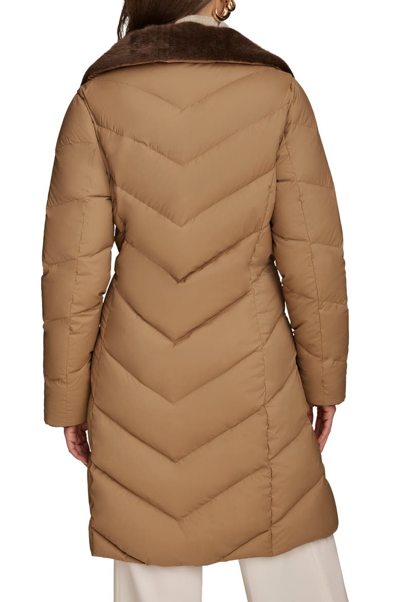 Water Resistant Chevron Down Puffer Coat, Alternate, color, ANTIQUE GOLD