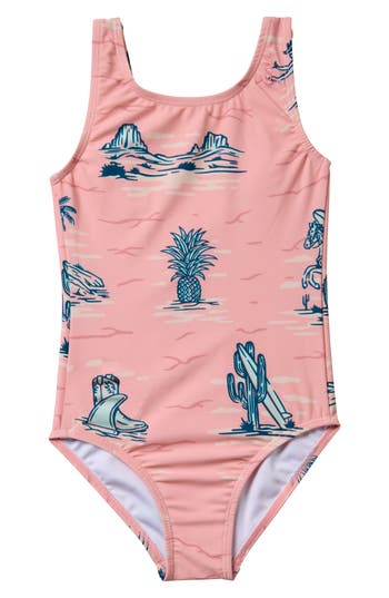 Seaesta Surf Kids' Coastal Cowgirl One-piece Swimsuit In Pink