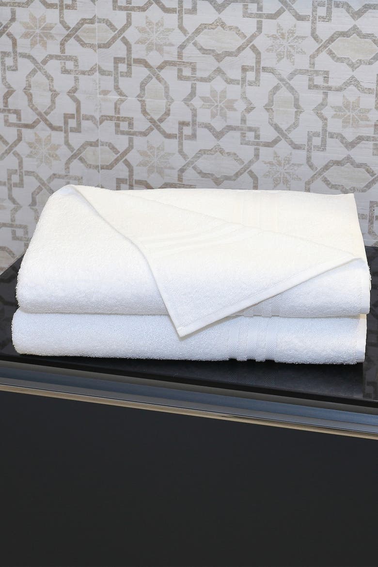 Denzi Bath Sheet - Set of 2 - White, Alternate, color, WHITE