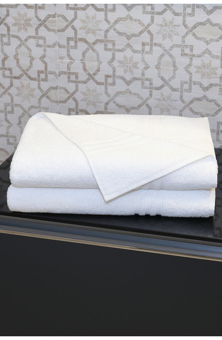 Linum Home Textiles Denzi Bath Sheet - Set of 2 - White, Alternate, color, White