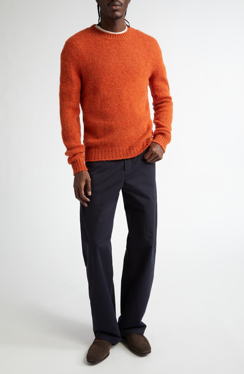 De Bonne Facture Wide Leg Brushed Cotton Work Pants, Alternate, color, Navy