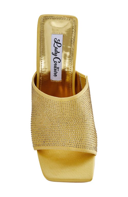 Shop Lady Couture Rhinestone Wedge Slide Sandal In Gold