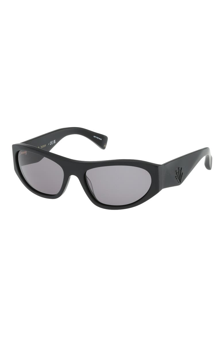 59mm Rectangular Sunglasses, Alternate, color, MATTE BLACK SMOKE LENSES