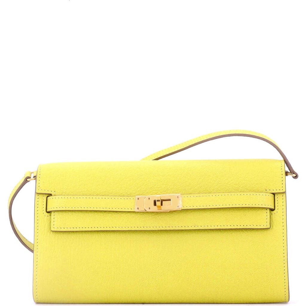 Pre-owned Hermes Hermes Kelly To Go Wallet Chevre Mysore In Green