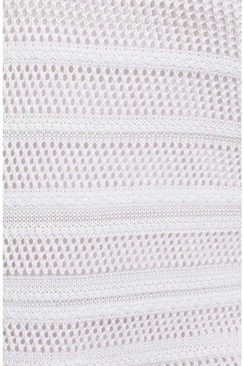 'Cassie' Open Stitch V-Neck Sweater, Alternate, color, WHITE