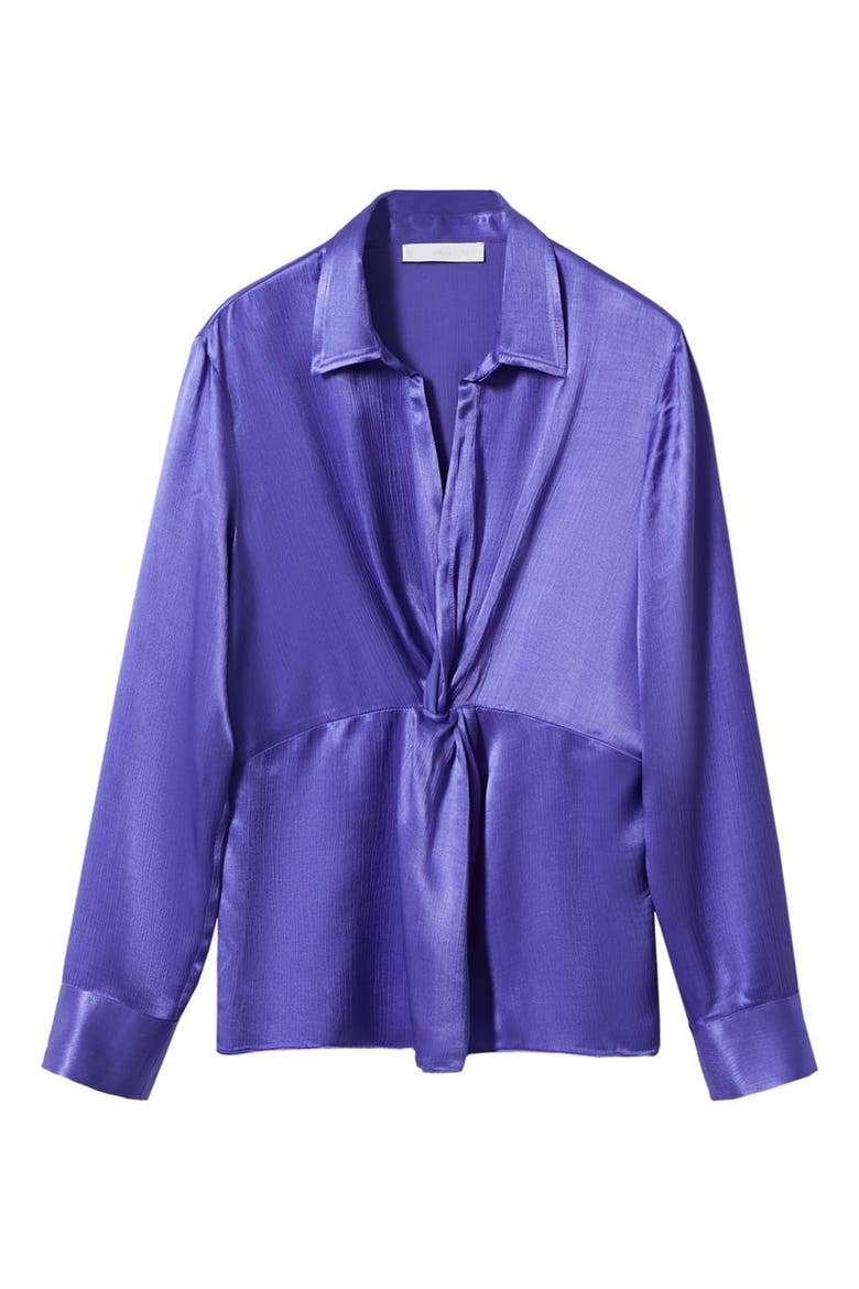 Satin Long Sleeve Blouse, Alternate, color, PURPLE
