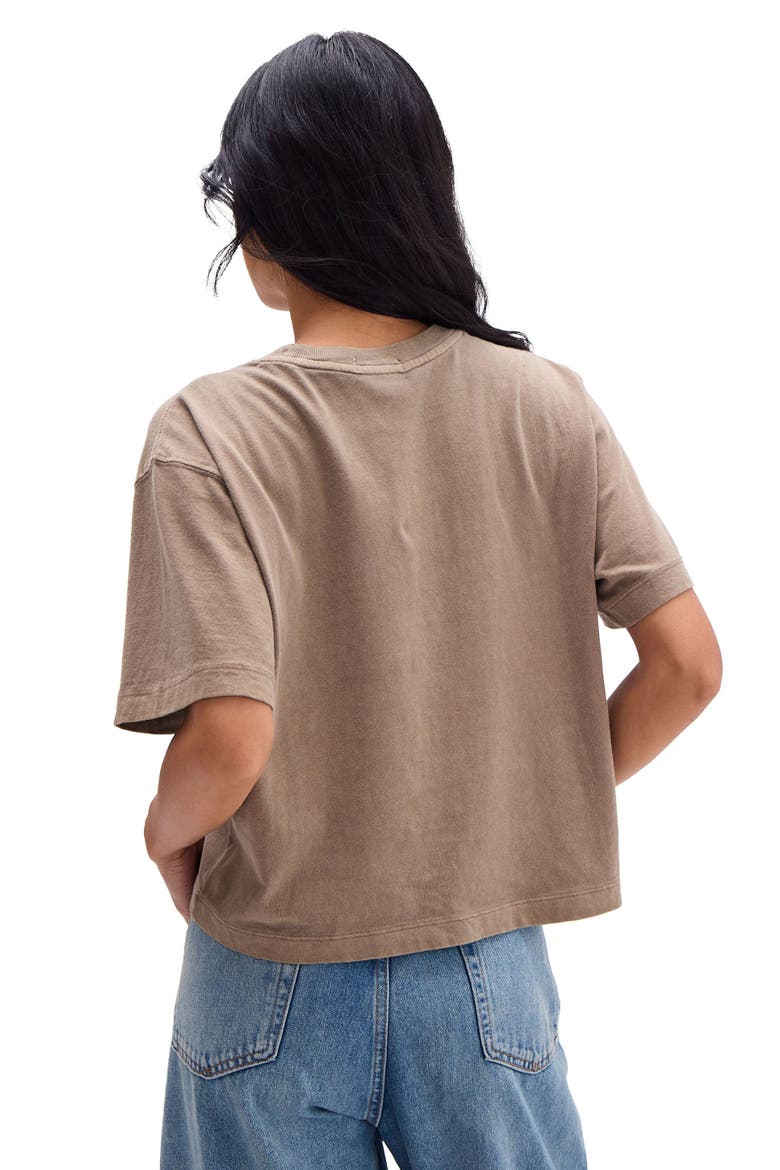 The Relaxed Crop Tee, Alternate, color, Warm Grey