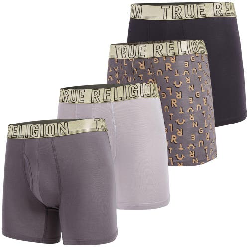True Religion Boxer Briefs Stretch Underwear Pack Of 4 In Multi