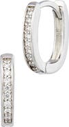 SAVVY CIE JEWELS Pavé Cubic Zirconia Huggie Hoop Earrings