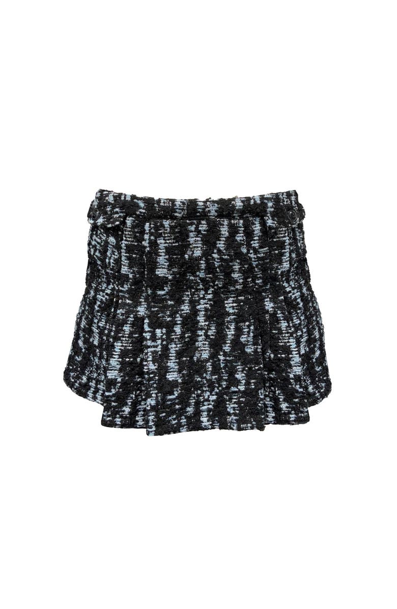 Anna Sui Cornflower Tweed Pleated Mini Skirt, Alternate, color, 